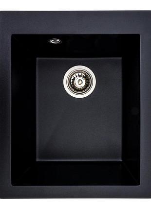 Гранитная мойка для кухни platinum 4150 sokil матовая (черная)