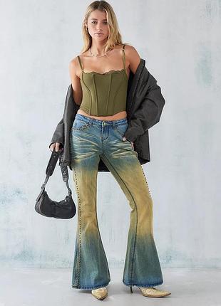 Джинси jaded london flared low-rise dirty wash jeans  size w25