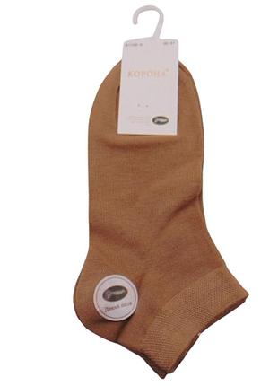 Женские короткие носки шелковые корона 36-41 капучино 296
