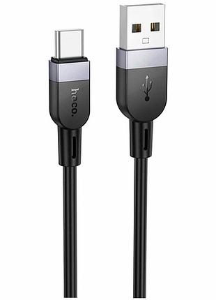 Кабель usb type-c 3a 2м черный силикон hoco x109 для быстрой зарядки и передачи данных