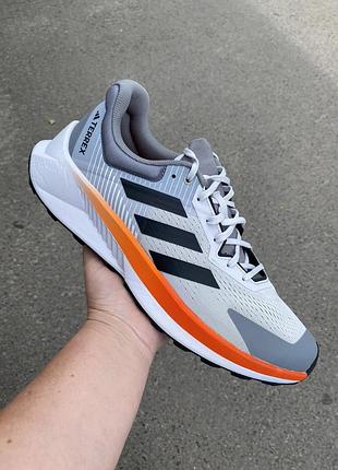 Беговые серые легкие летние текстильные кроссовки adidas terrex soulstride flow адидас 46 47 48 49 размер