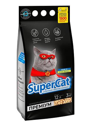 Наполнитель supercat премиум, гранулы 4 мм, 3кг