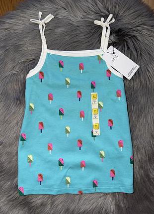 Нова яскрава стильна майка з морозивом на дівчинку 6/7р m&s collection