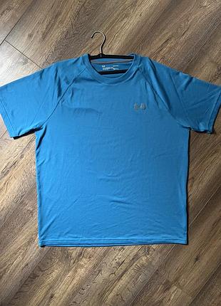 Мужская спортивная футболка under armour m-l heatgear синяя оригинал