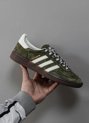 Кроссовки хаки унисекс adidas spezial khaki white х адидас 43