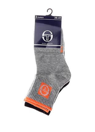 Носки sergio tacchini 3-pack черный, оранжевый, белый жин 36-39
