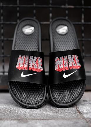 Тапочки nike black/red