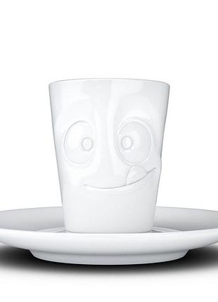 Чашка з блюдцем для espresso tassen "укусня", (80 мл), порцеляна