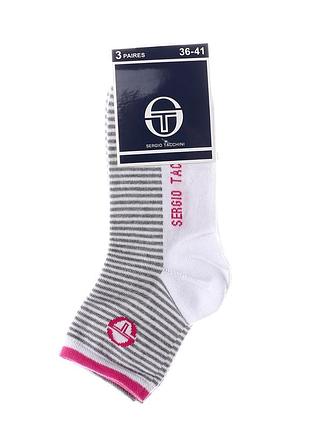 Носки sergio tacchini 3-pack розовый, белый жин 36-41
