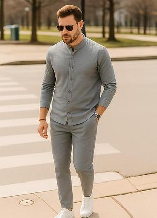 Чоловічий лняний комплект «classic linen» – сорочка + штани