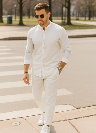 Чоловічий лняний комплект «classic linen» – сорочка + штани