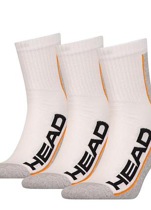 Носки head stripe short crew 3ppk unisex белый, серый уни 35-38