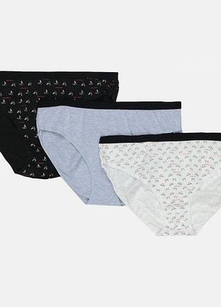 Труси manoukian slips-x3-femme світло-сірий, чорний, білий жін l
