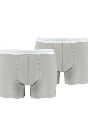 Трусы-боксеры head basic boxer 2p светло-серый чел s