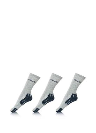 Носки head performance crew 3ppk unisex серый, синий уни 35-38