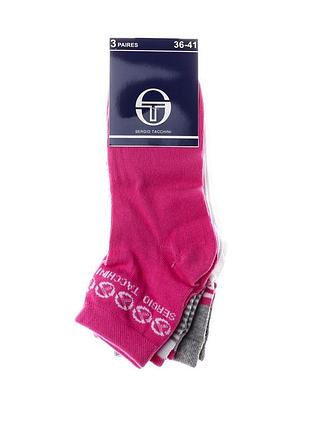 Носки sergio tacchini 3-pack белый, розовый, серый жин 36-41 (13898215-1)