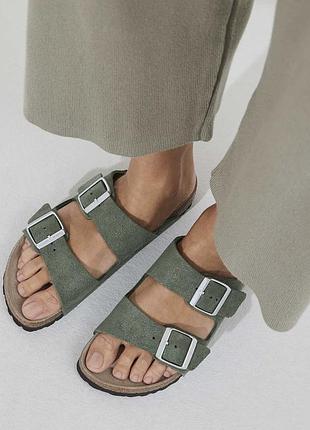 #в16   39р(25см) birkenstock arizona шльопанці  замша. оригінал