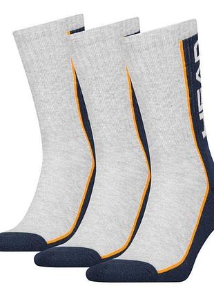 Носки head performance crew 3ppk unisex синий, серый уни 35-38