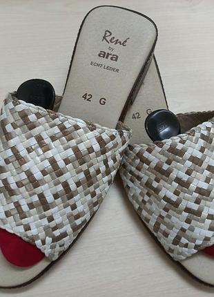 Шлепанцы весна-лето кожа жен 41-42р.ara германии