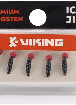 Мормышка вольфрамовая viking fishing shrimp+bead 0.37g 7mm black+r (5шт)