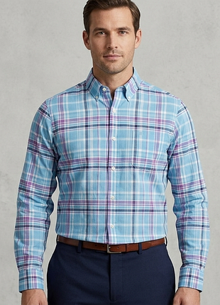 Сорочка\рубашка lauren ralph lauren soft washed stretch fitted checked shirt
