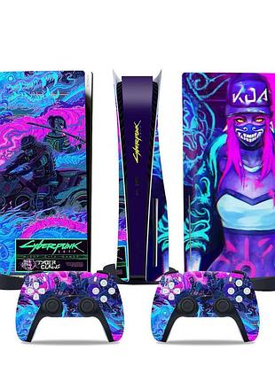 Виниловая наклейка "cyberpunk 2077" для консоли ps5 disk edition