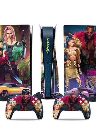 Виниловая наклейка "new cyber city" для консоли ps5 disk edition