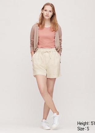 Лляні вільні шорти uniqlo, s