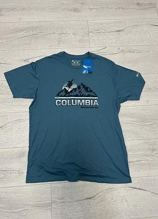 Columbia нова оригінальна чоловіча футболка літня легка вільна котон з принтом спортивна на кожен