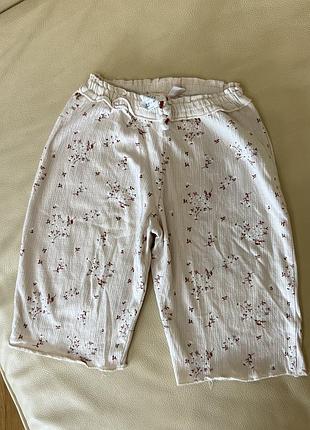 Zara штани легкі широкі в квітковий принт на дівчинку 12-18 міс ріст 86 як нові дов 37, крок 20, пояс 19