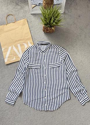 Жіноча стильна сорочка рубашка у смужку zara xs