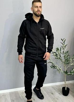 Спортивный костюм мужской зимний на флисе с капюшоном nike