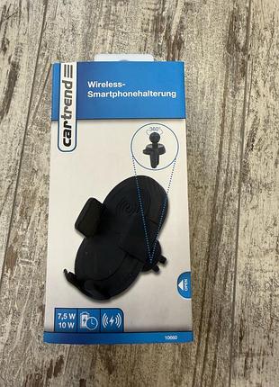 Автомобільний тримач для телефону з бездротовою зарядкою qi 10w cartrend