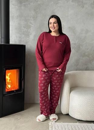 Женская пижама plus size 2x–4xl sweet dreams – комплект для сна и дома, рубашка с длинным рукавом и штаны, мягкая и уютная пижама 4xl
