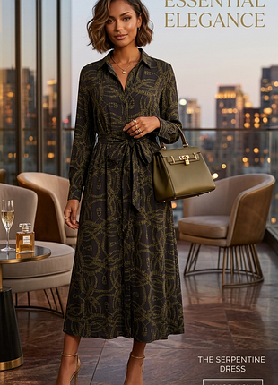 Стильное платье халат миди h&m
