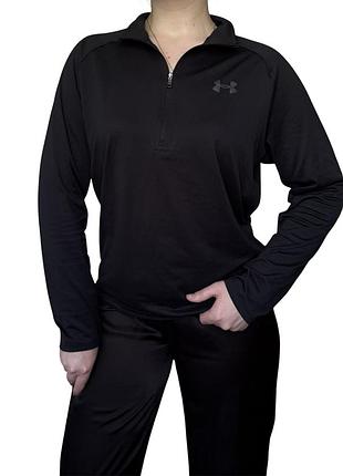 Спортивна кофта з блискавкою чорного кольору under armour heatgear