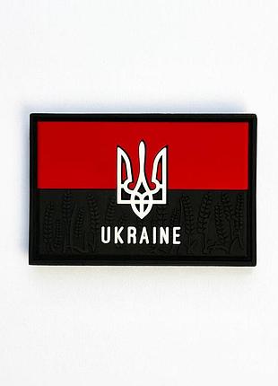 Шеврон "прапор україни" червоно-чорний гумовий
