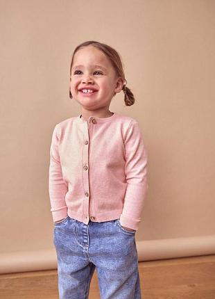 Розовый трикотажный кардиган на девочку 4-6 лет 110-116 см