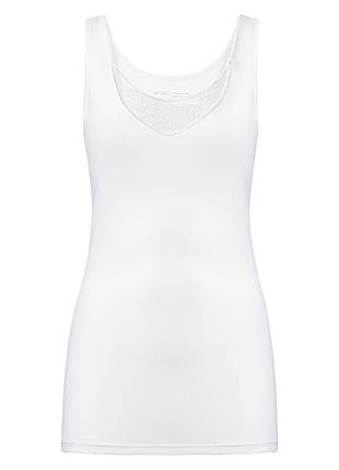 Майка бельевая с кружевной вставкой для женщины esmara lidl 371270 xl белый