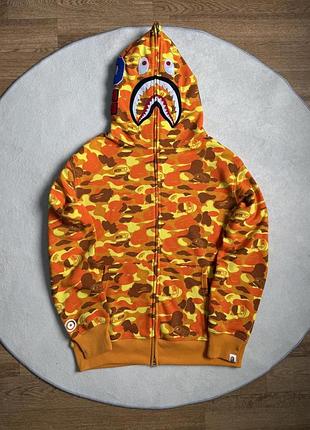 Зіп-худі жовтий bape camo