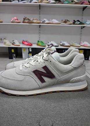 Кроссовки new balance 574'bone white burgundy' (оригинал)