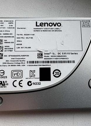 Ssd накопичувач intel dc s3510 480gb sata 2.5"