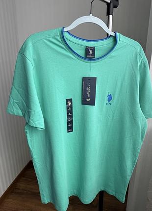 Футболка чоловіча м'ятного кольору від u.s. polo assn.