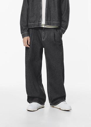 Широкі чоловічі джинси pull&bear wide leg fit jeans