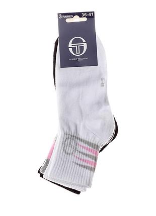 Носки sergio tacchini 3-pack белый, серый, черный уни 36-41