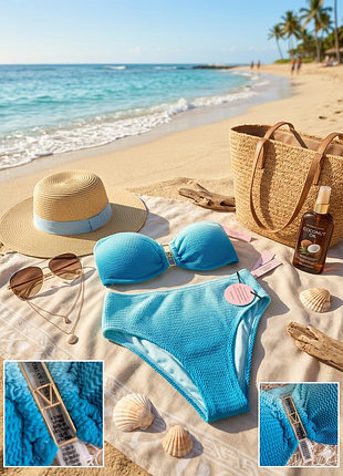 Купальник бандо victorias secret xs-m нежного сине-голубого цвета 26473701