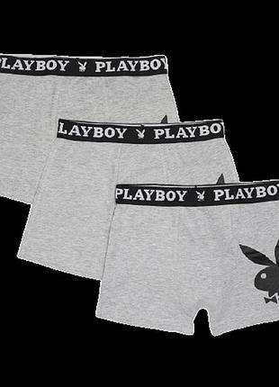 Набір з 3 труси-боксери playboy annya playboy boxershort сірий чол s