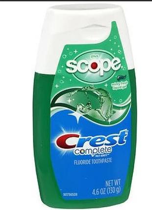 Зубна гелева паста crest complete whitening scope 130 g