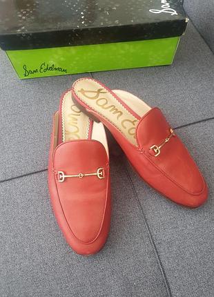 Жіночі шкіряні мюлі сабо, sam edelman червоні, р.39, оригінал