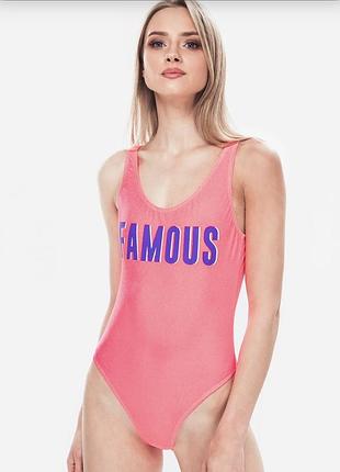 Рожевий купальник, суцільний купальник famous